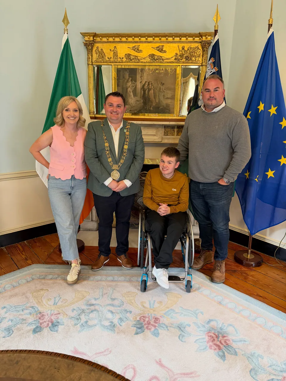 Vicki Casserly and James with two other attendees at an official reception